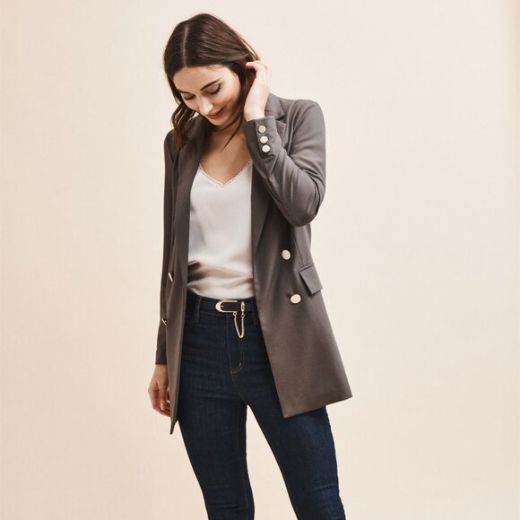 Dynamite Jackets & Blazers - Dynamite Olive Gold Button Double Breasted Blazer Size XS EUC